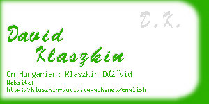 david klaszkin business card